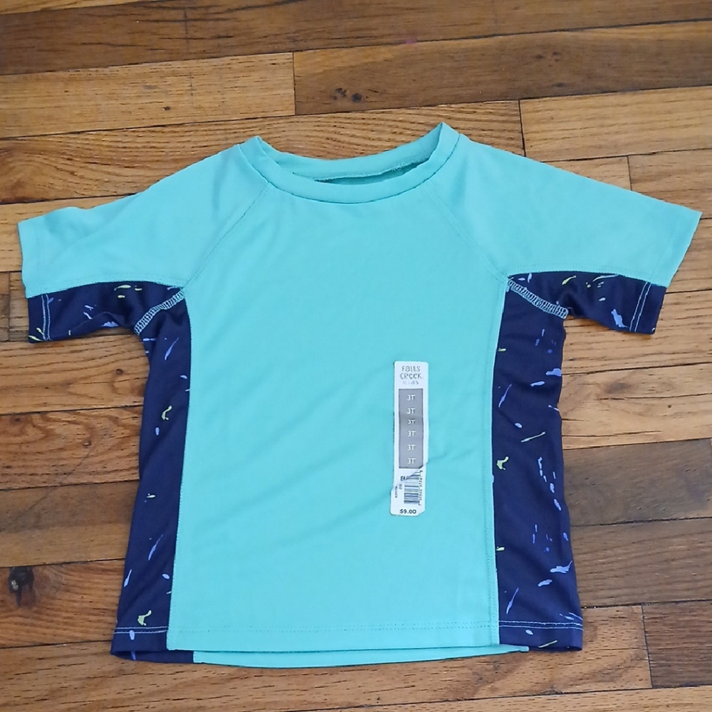 Falls Creek Blue Rashguard with Navy Star Sleeves